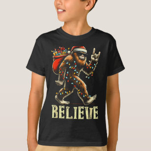 Camiseta Acredite Pé Grande Sasquatch Papai Noel Rena Natal