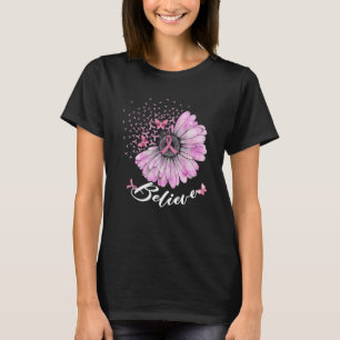 Camiseta Acreditem em fitas rosa de consciência do Cancer d