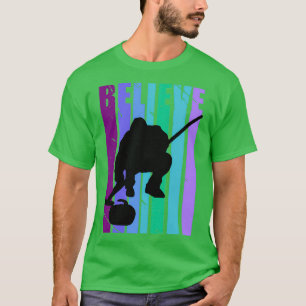 Camiseta Acreditem em Ice Curling Curl Mens Winter Sports M