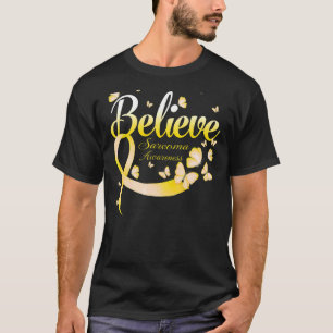 Camiseta Acreditem na borboleta da consciência Sarcoma