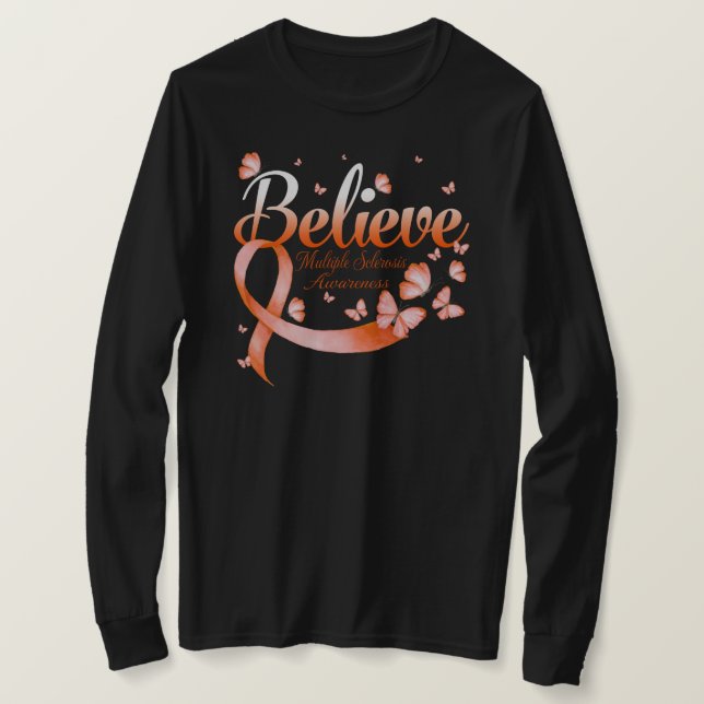 Camiseta Acreditem na borboleta MÚLTIPLA SCLEROSIS (Frente do Design)