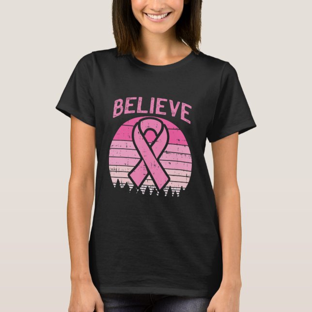 Camiseta Acreditem na Design de Consciência do Cancer da Ma (Frente)