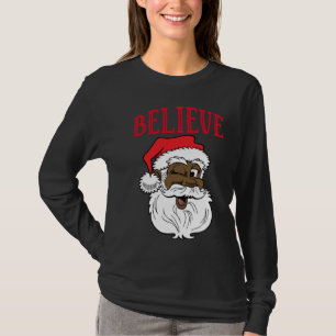Camiseta Acreditem no Cristo da família afro-americana Sant