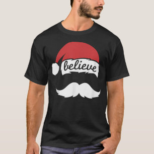 Camiseta Acreditem no Natal da Família Branca de bigode do