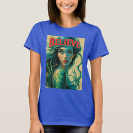 Camiseta Acreditem no Sonho Sereia Inspiracional das Mulher