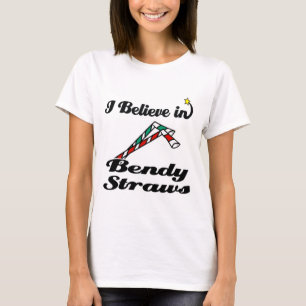 Camiseta acredito em bendy straws