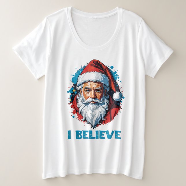 Camiseta Acredito em Santa Claus Grafite Style Design (Frente do Design)