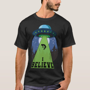 Camiseta Acredito que o OVNI Flying Saucers Alienígena Ufol