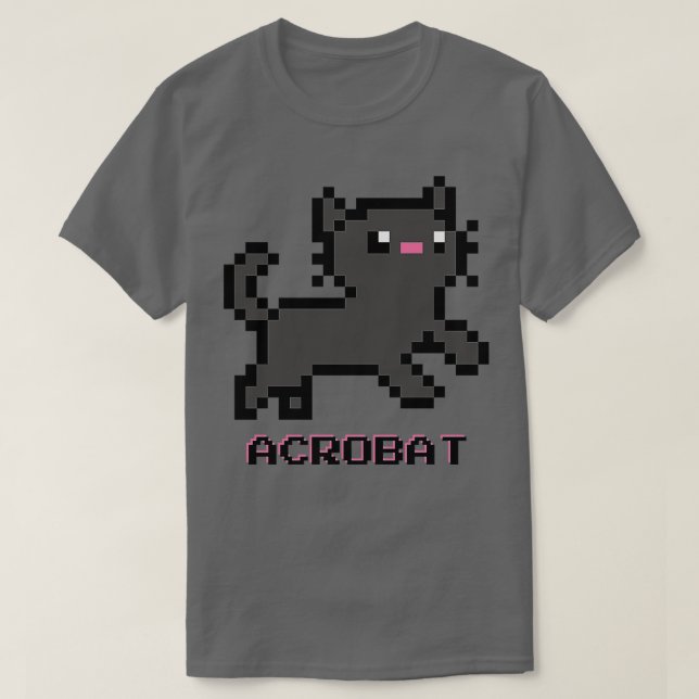 Camiseta Acrobat Cat Cinza Escura Sujidade (Frente do Design)