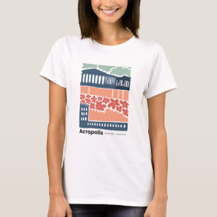 Camiseta Acrópole Atenas Grécia viagem de abstrato de de ar