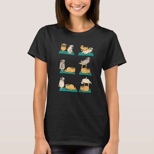 Camiseta Acroyoga com Pet Pug (Frente)
