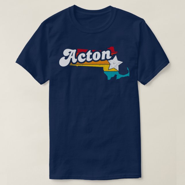 Camiseta Acton Massachusetts Vintage - Souvenir 2 em dificu (Frente do Design)