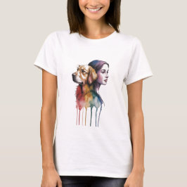Camiseta Acuarela Canina Golden Retriever- Femenina