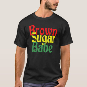 Camiseta Açúcar Castanho Babe Negro Orgulho Africano
