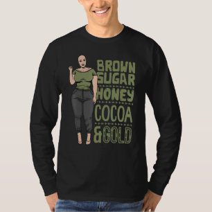 Camiseta Açúcar Castanho Mel Cacau Negro Rainha Mais Mulher