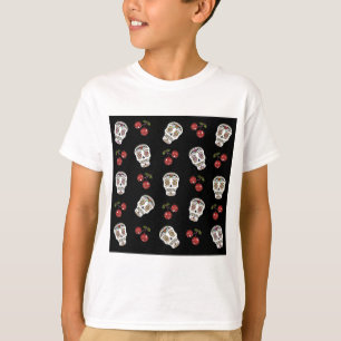 Camiseta Açúcar Rockabilly RAB Caveiras de Açúcar Cerejas e
