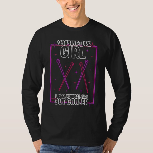 Camiseta Acupuncture Girl Retro Needle Women Therapist TCM  (Frente)