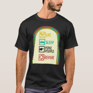 Camiseta Acupuntura Comer Pessoas De Sleep Repetir A Agulha