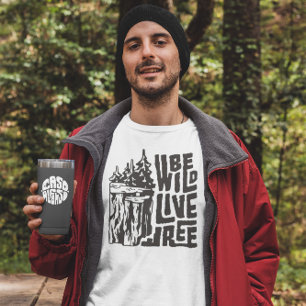Camiseta Acventure Wild Free Camping Explorar a natureza ao
