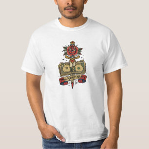 Camiseta Adaga de Dinheiro de Alta Manutenção Tatuagem de R