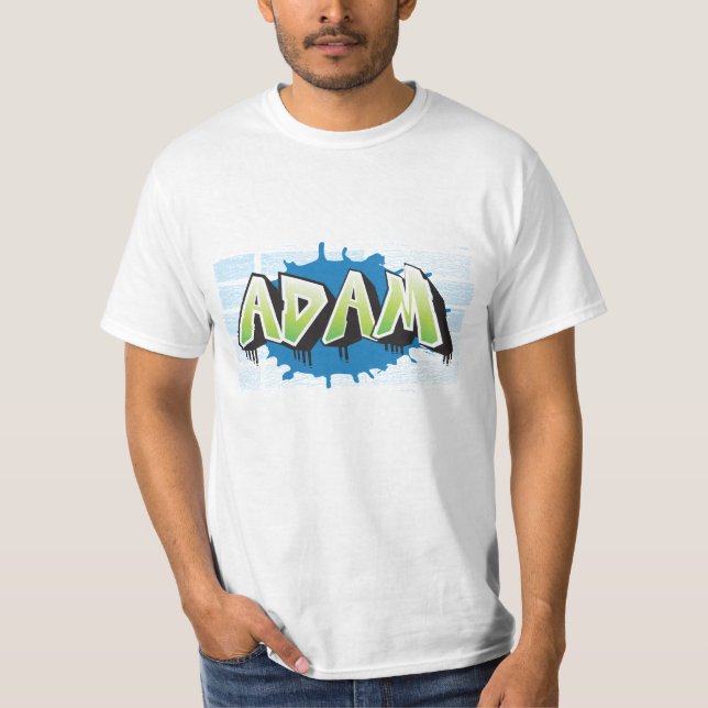 Camiseta Adam Your Name Graffiti Brick Wall Stylized (Frente)