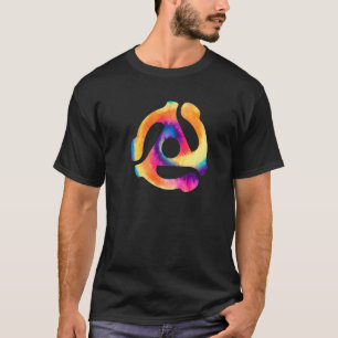 Camiseta Adaptador de Disco 45 RPM Tie Dye Retro Vinil Pres