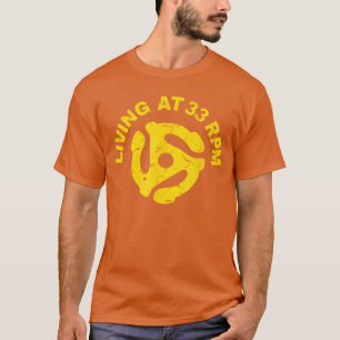 Camiseta Adaptador de Disco de Vinil de Música Vintage 33 R