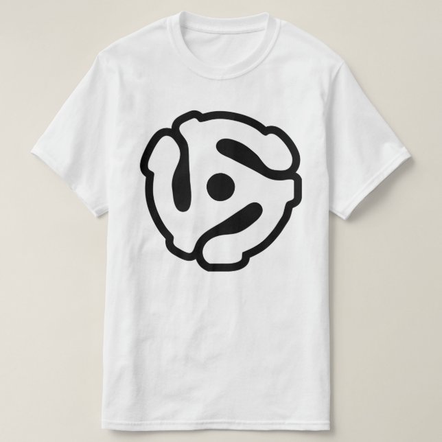 Camiseta Adaptador de vinilo de 7 polegadas e 45 rpm, inser (Frente do Design)