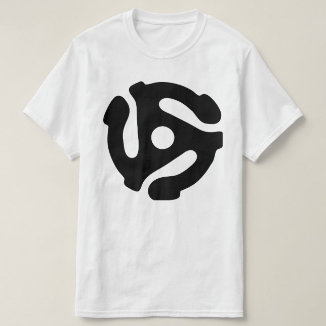 Camiseta Adaptador de vinilo de 7 polegadas e 45 rpm, inser (Frente do Design)