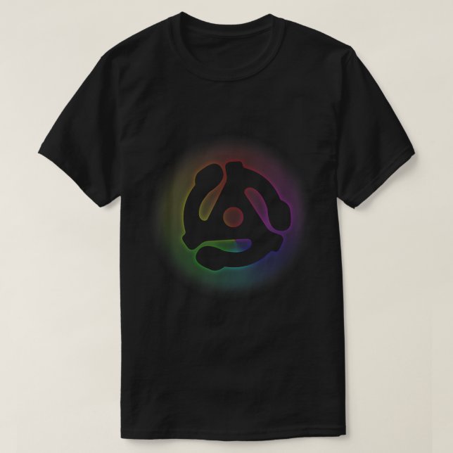 Camiseta Adaptador Rainbow Electronic Dance Music DJ de 45  (Frente do Design)
