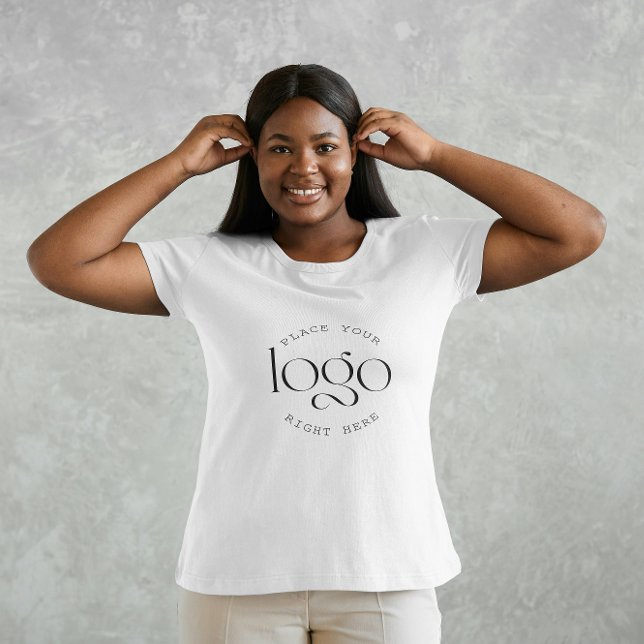 Camiseta Add Your Own Custom Business Logo Modern White (classic white create your own logo professional business tshirt)