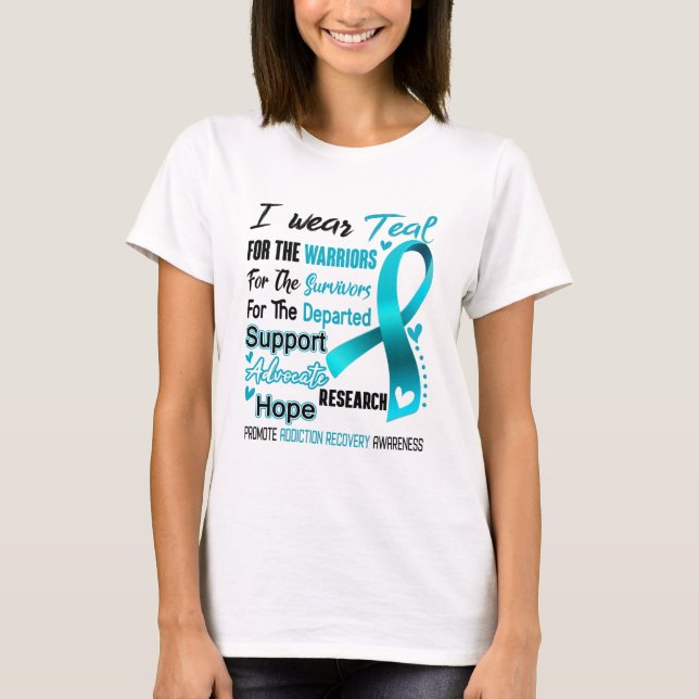 Camiseta Addiction Recovery Awareness Month Ribbon Gifts (Frente)