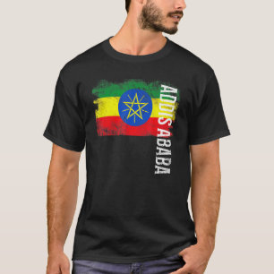 Camiseta Addis Ababa Etiópia Bandeira Para Mulheres Etíopes