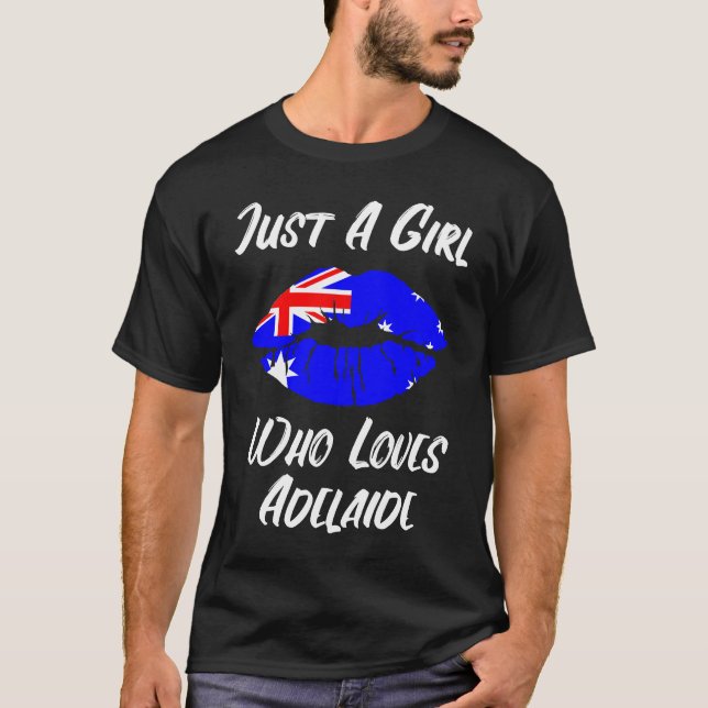 Camiseta Adelaide Lips Mouth Love Australian Flag (Frente)