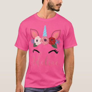 Camiseta Adeline Mágico Unicórnio Floral Fofo Para Meninas