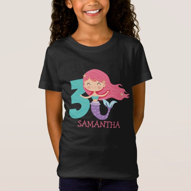Camiseta Adella - Ariels, irmã mais velha aniversário de 3  (Frente)