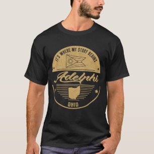 Camiseta Adelphi Ohio É onde minha história começa