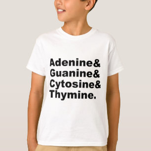 Camiseta Adenina Guanina Citosina Timina Nucleotídeos de DN