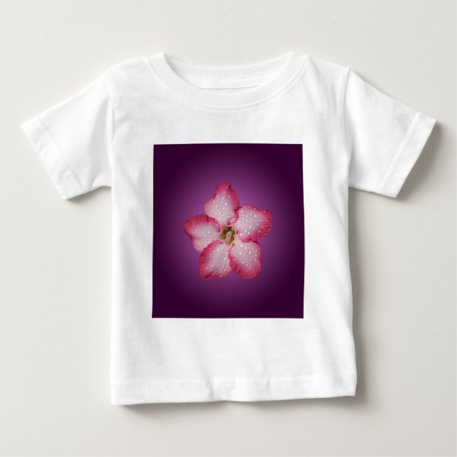 Camiseta Adenium Flor de Rosa Flora Gradiente Violeta (Frente)