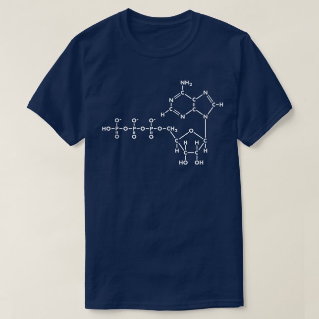 Camiseta Adenosina Trifosfato ATP Química Orgânica (Frente do Design)
