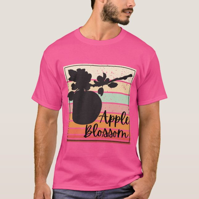 Camiseta Adesivo Arco-íris Flor de Flor de Maçã do Estado d (Frente)