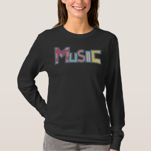 Camiseta adesivo colorido de música