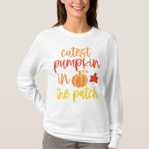 Camiseta Adesivo de Abóbora Divertida de Outono e Ação de G
