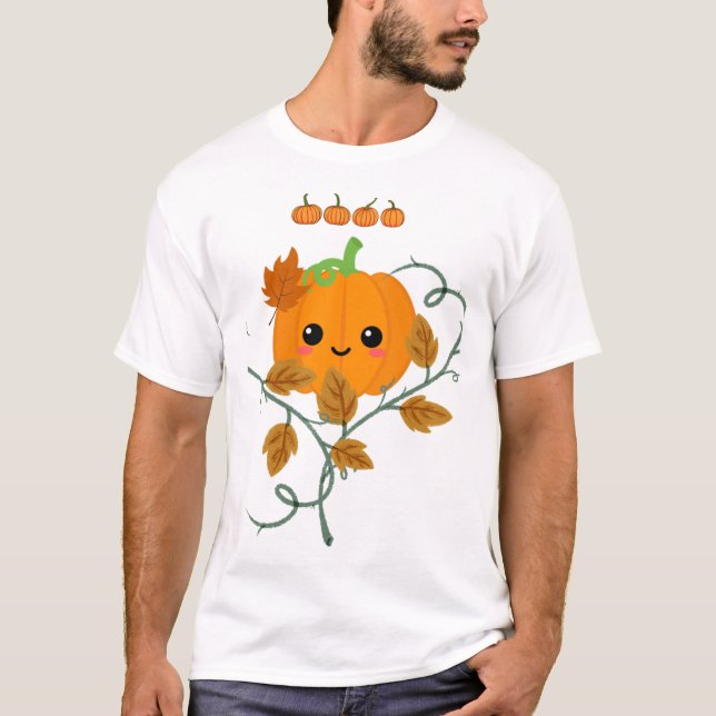Camiseta Adesivo de Abóbora e Vinhas (Frente)
