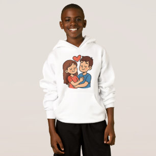 Camiseta  Adesivo de Amor Fofo   Casal de Desenho Animado A