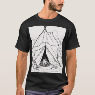 Camiseta Adesivo de Aventura ao Ar Livre Fogueira de Acampa