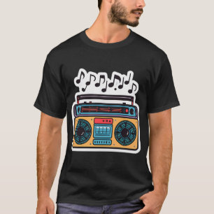Camiseta Adesivo de Boombox Old School — Amante de Música R