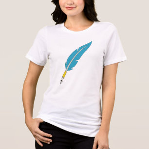 Camiseta Adesivo de Caneta Tinteiro Pena Azul Simples