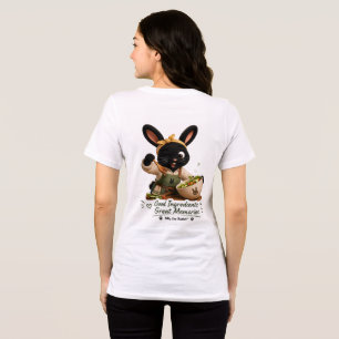 Camiseta Adesivo de Coelho de Boas Ingredientes, Grandes Me