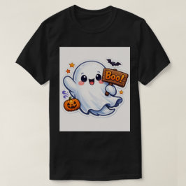 Camiseta Adesivo de Fantasma de Halloween Fofo-Assustador
